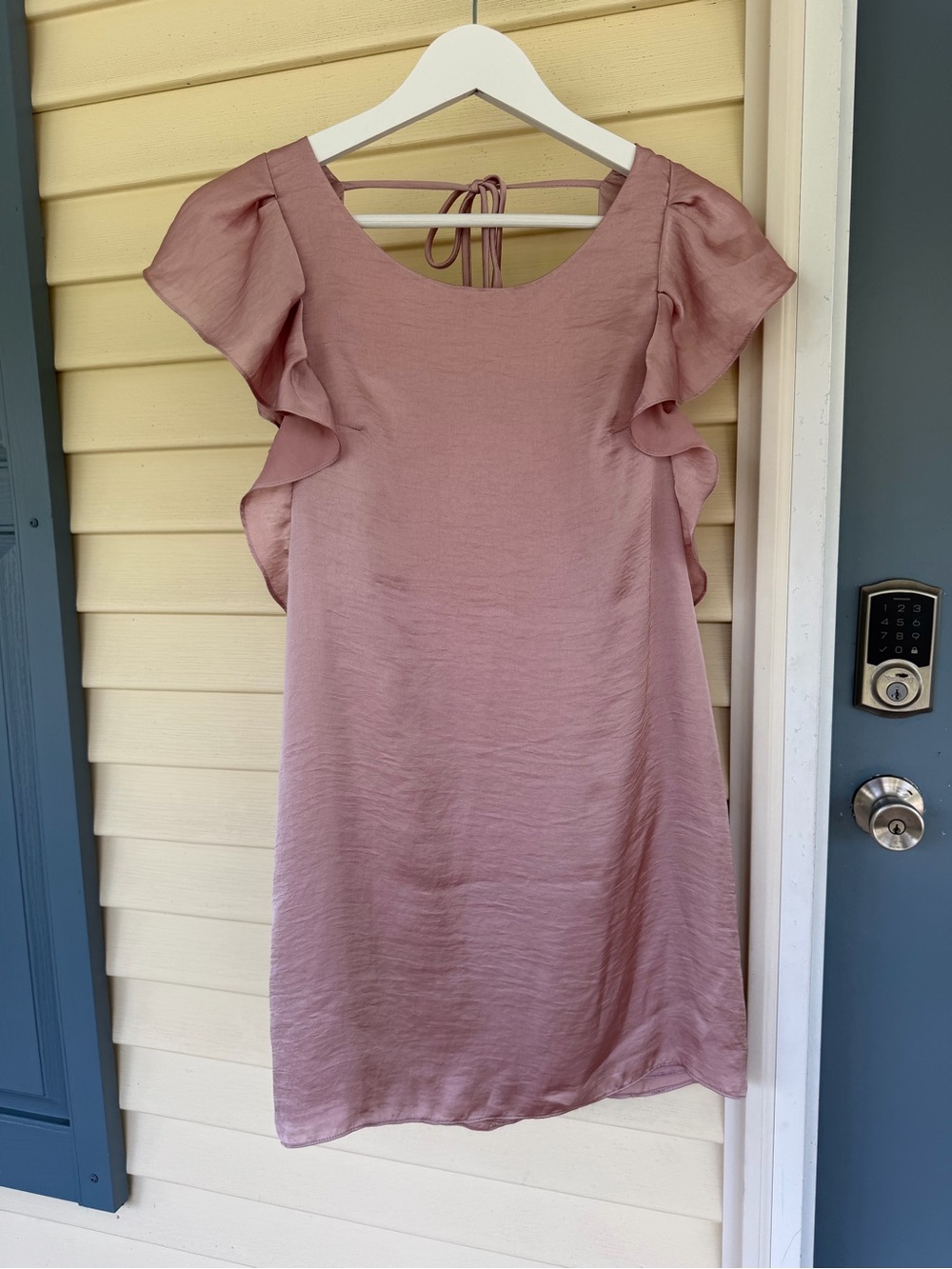 Free People Mauve Ruffle Sleeve Mini Dress